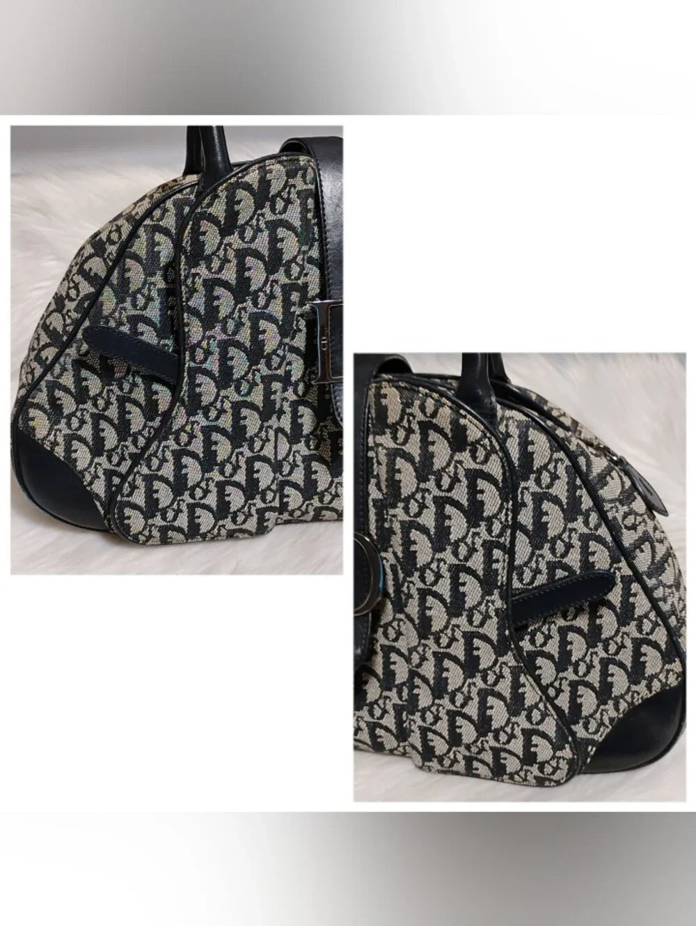 SALE! Christian Dior Trotter Double Saddle Canvas/Leather Discontinued Handbag